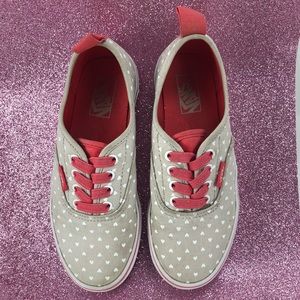 Kids Vans Grey with Microhearts Size 2
